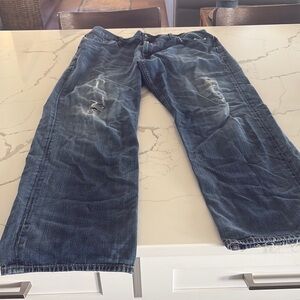 Lucky Brand Blue Relaxed Fit Jeans with Vintage Distressing